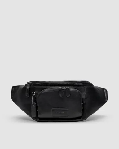 Coach Track Belt Bag Smooth Skin Black