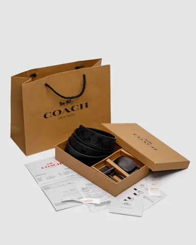 Coach Belt Kit Black Leather/Black Fittings