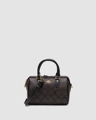 Coach Rowan Brown Satchel In Signature Canvas