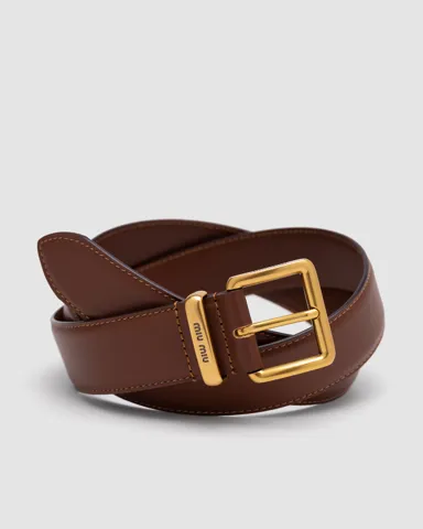 Miu Miu Leather Belt Brown