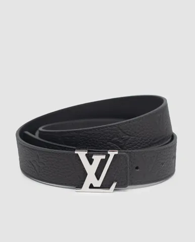 Louis Vuitton Reversible Leather Belt 30mm Embossing Black/Silver