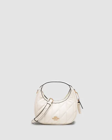 Coach Carmen Mini Crossbody Bag With Quilting White/Gold