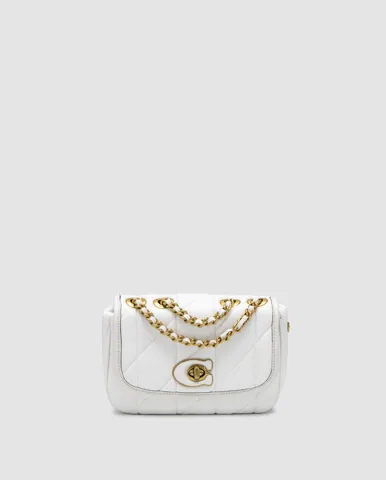 Coach Quilted Pillow Madison Shoulder Bag White