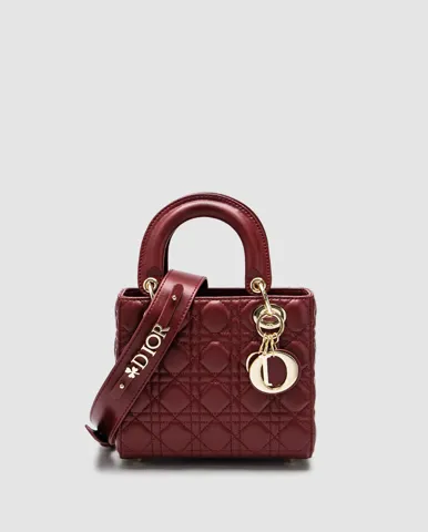 Christian Dior Small Lady Dior My ABCDIOR Bag Burgundy