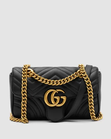 Gucci Marmont Mini Shoulder Bag, Gold Hardware