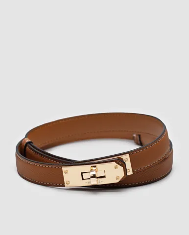 Hermes Kelly 18 Belt Brown Leather