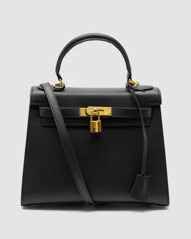 Hermes Kelly 25 Black/Gold
