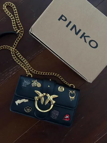 Pinko Mini Love Bag One Simply With Enamel Pin Black [оригінальна коробка]