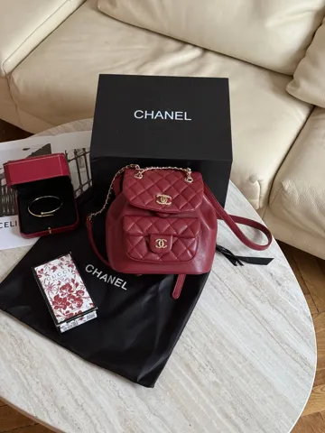 Chanel Mini Duma Backpack Red/Gold