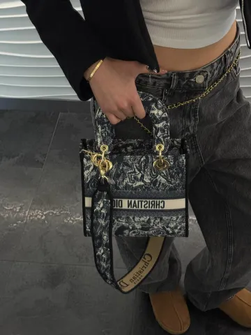 Christian Dior Medium Lady D-Lite Bag Dark Grey [оригінальна коробка]